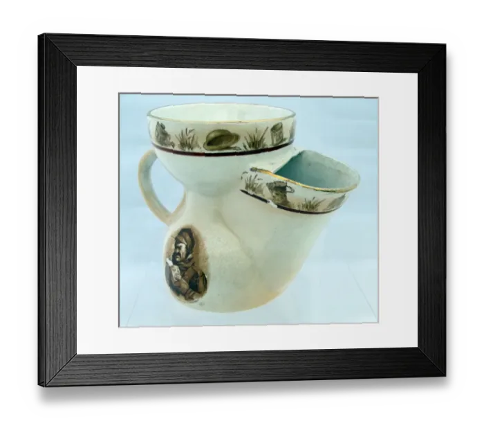 Framed Print : Shaving Mug - Border is the coat of Arms of Whitby - WWI Framed Print : Shaving Mug - Border is the coat of Arms of Whitby - WWI