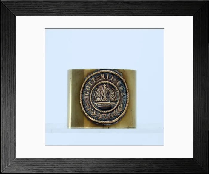 Framed Print : Serviette ring with the centre of a German belt buckle Framed Print : Serviette ring with the centre of a German belt buckle