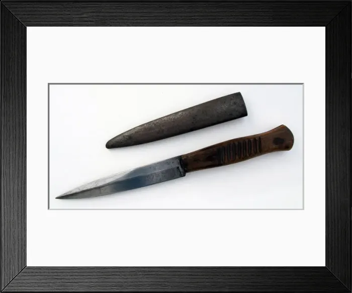 Framed Print : German trench knife in its steel scabbard Framed Print : German trench knife in its steel scabbard