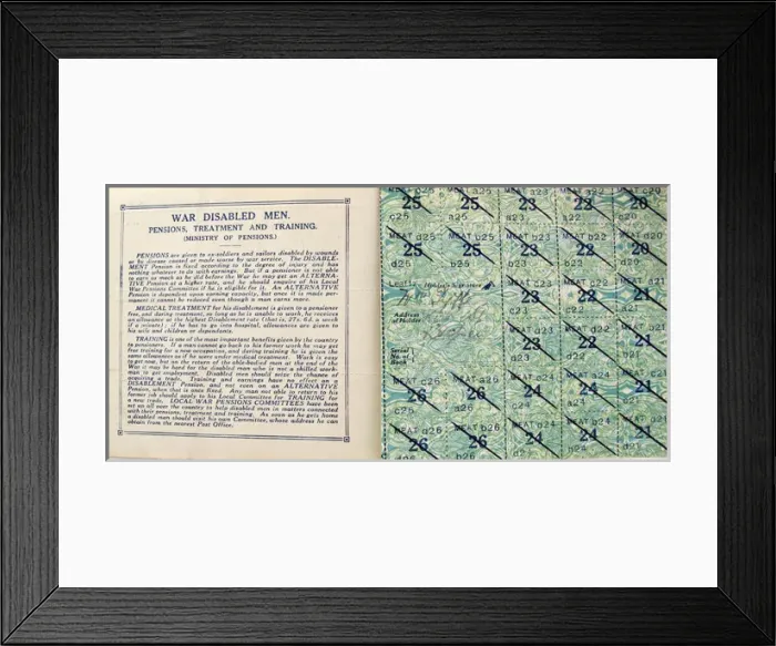 Framed Print : A Ministry of Food National Ration Book - WWI Framed Print : A Ministry of Food National Ration Book - WWI