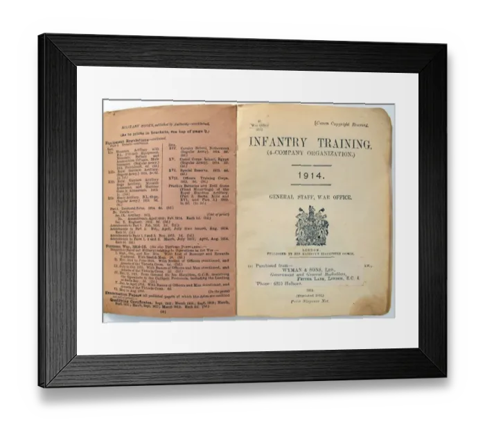 Framed Print : Infantry Training (4-Company Organization) 1914 Framed Print : Infantry Training (4-Company Organization) 1914