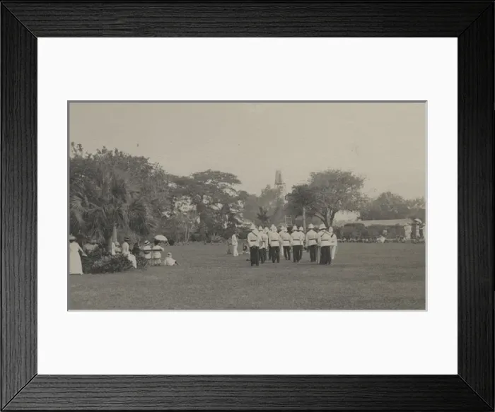 Framed Print : Bahamas scouts with band Framed Print : Bahamas scouts with band