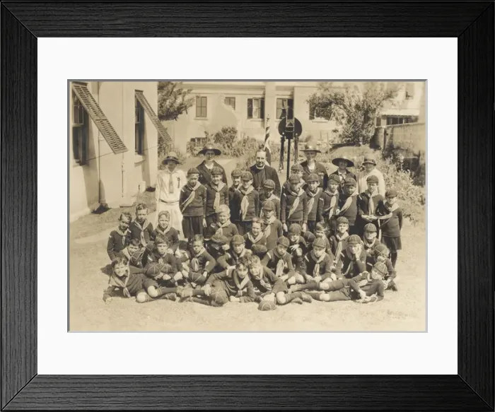 Framed Print : Group photo, wolf cub pack, Bermuda Framed Print : Group photo, wolf cub pack, Bermuda