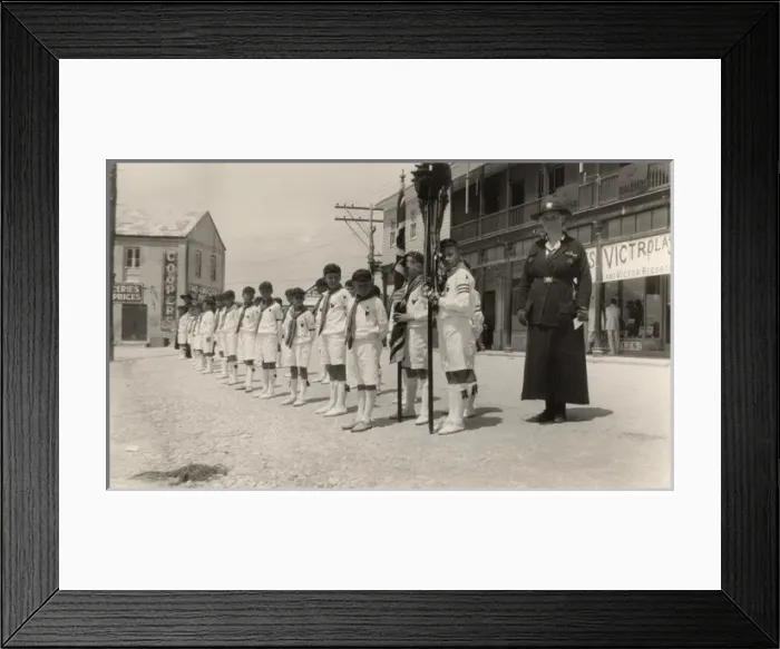 Framed Print : Wolf cubs waiting for scouts, church parade, Bermuda Framed Print : Wolf cubs waiting for scouts, church parade, Bermuda