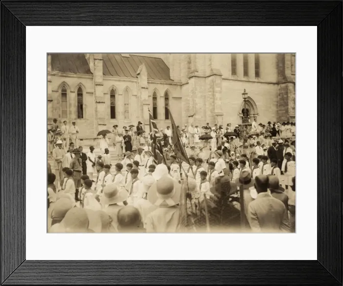 Framed Print : Cubs and scouts on church parade, Bermuda Framed Print : Cubs and scouts on church parade, Bermuda