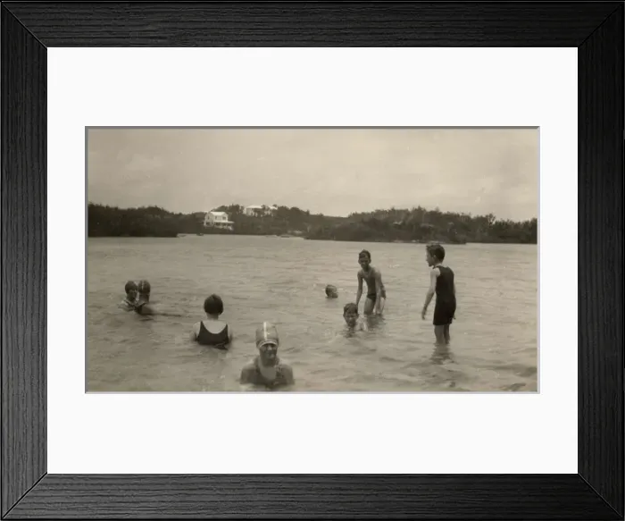 Framed Print : Wolf cubs taking swimmers badge test, Bermuda Framed Print : Wolf cubs taking swimmers badge test, Bermuda