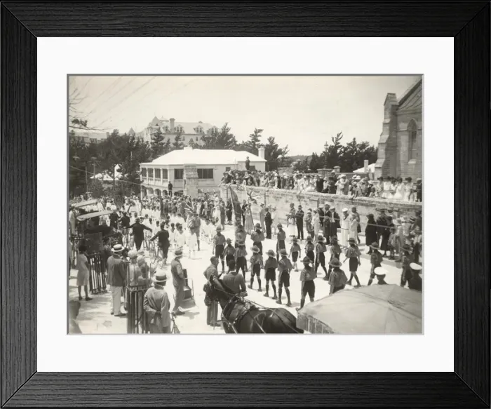 Framed Print : Cubs and scouts on church parade, Bermuda Framed Print : Cubs and scouts on church parade, Bermuda