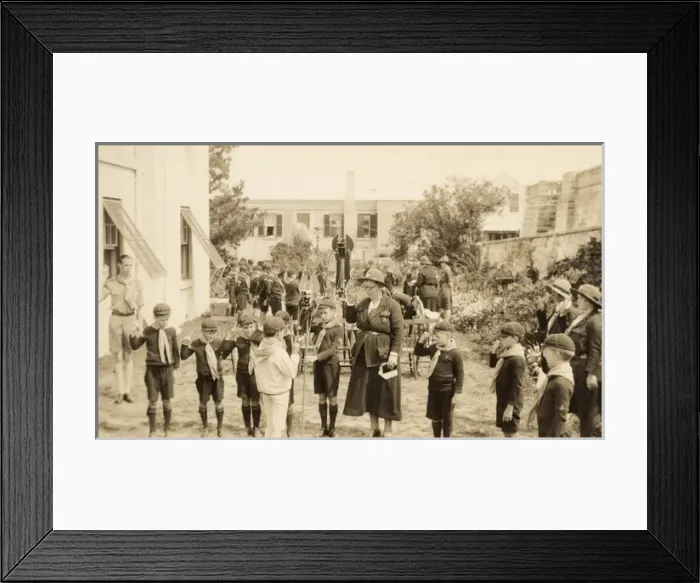 Framed Print : Wolf cubs with woman leader, Bermuda Framed Print : Wolf cubs with woman leader, Bermuda