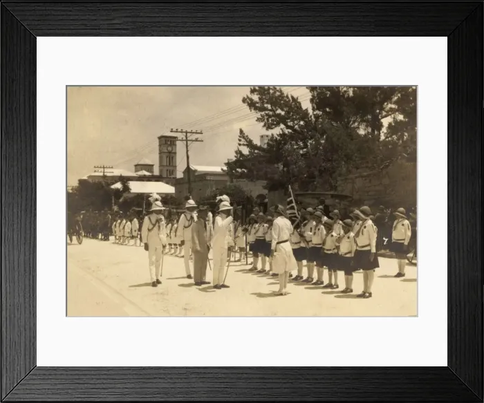 Framed Print : Scouts and guides on church parade, Bermuda Framed Print : Scouts and guides on church parade, Bermuda