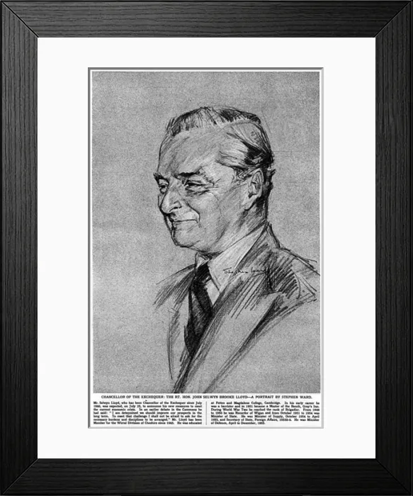 Framed Print : Mr. Selywn Lloyd, as sketched by Stephen Ward, 1961 Framed Print : Mr. Selywn Lloyd, as sketched by Stephen Ward, 1961