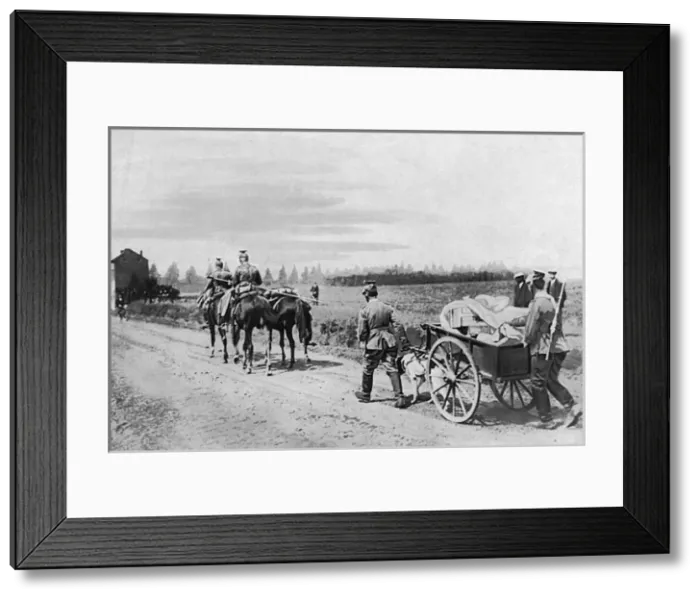 Framed Print : Germany cavalry entering Mouland, Belgium Framed Print : Germany cavalry entering Mouland, Belgium