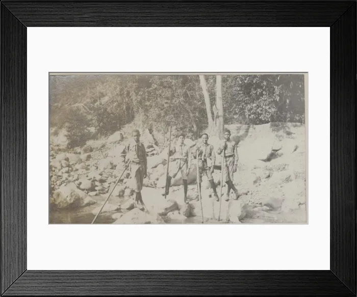 Framed Print : Kingston scouts crossing river, Jamaica Framed Print : Kingston scouts crossing river, Jamaica