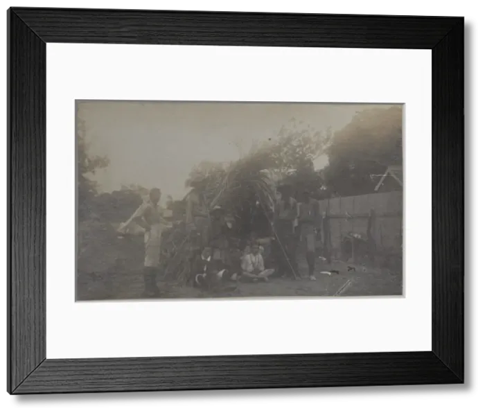 Framed Print : Kingston scouts building shelter, Jamaica Framed Print : Kingston scouts building shelter, Jamaica