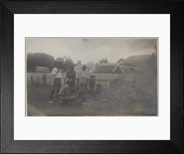 Framed Print : Kingston scouts painting fence, Jamaica Framed Print : Kingston scouts painting fence, Jamaica