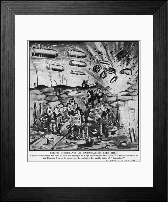 Framed Print : Seeing themselves as Bairnsfather sees them Framed Print : Seeing themselves as Bairnsfather sees them