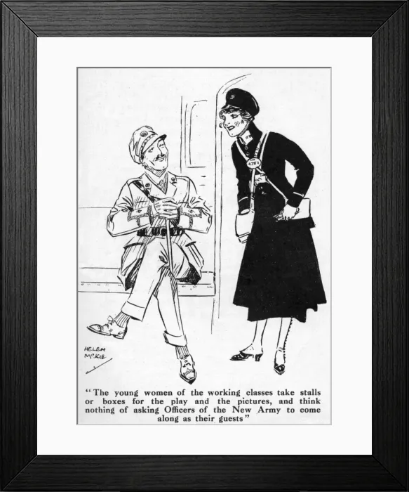 Framed Print : Women tram conductor and officer, WW1 Framed Print : Women tram conductor and officer, WW1