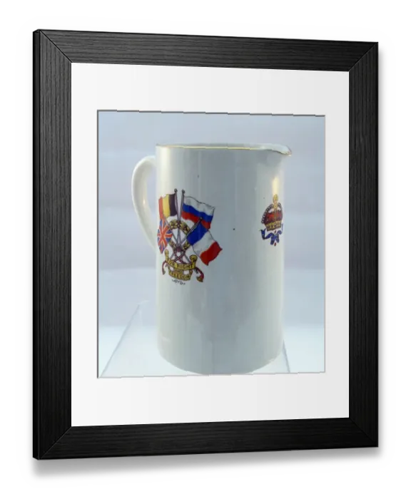 Framed Print : Milk jug - Flags of the Allies - WWI Framed Print : Milk jug - Flags of the Allies - WWI