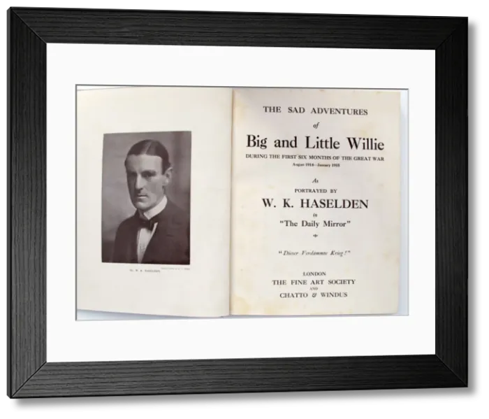 Framed Print : The Sad Experiences of Big and Little Willie. - WWI Framed Print : The Sad Experiences of Big and Little Willie. - WWI