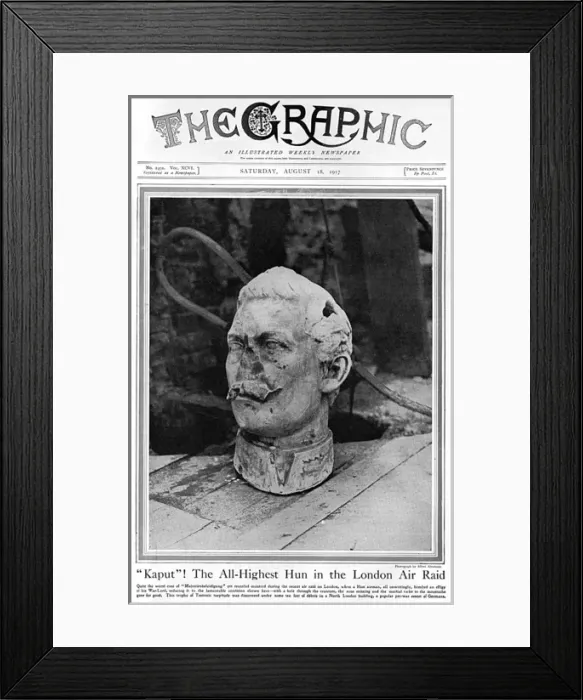 Framed Print : Graphic cover featuring damaged statue of the Kaiser Framed Print : Graphic cover featuring damaged statue of the Kaiser