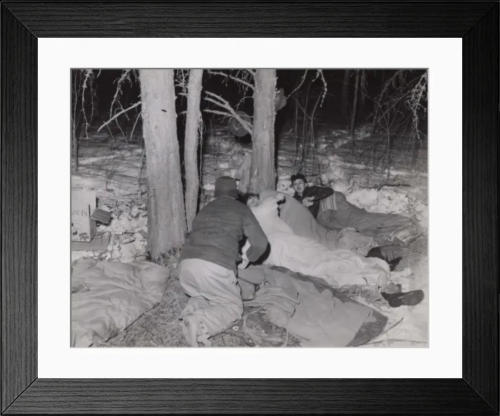 Framed Print : Canadian scouts in winter camp, Canada Framed Print : Canadian scouts in winter camp, Canada