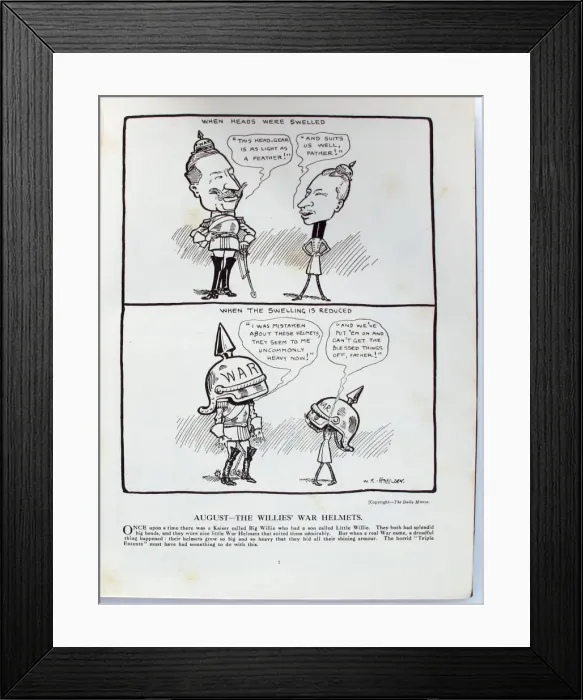 Framed Print : The Sad Experiences of Big and Little Willie. - WWI Framed Print : The Sad Experiences of Big and Little Willie. - WWI