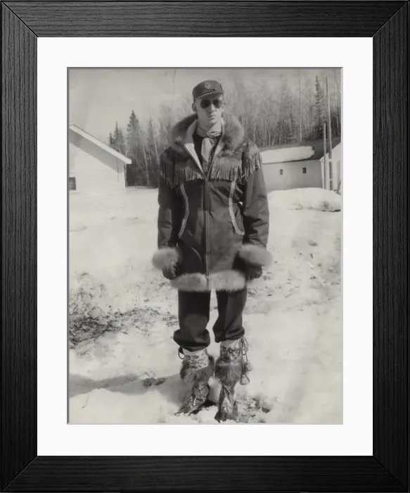 Framed Print : Member of RCMP in winter furs, Canada Framed Print : Member of RCMP in winter furs, Canada