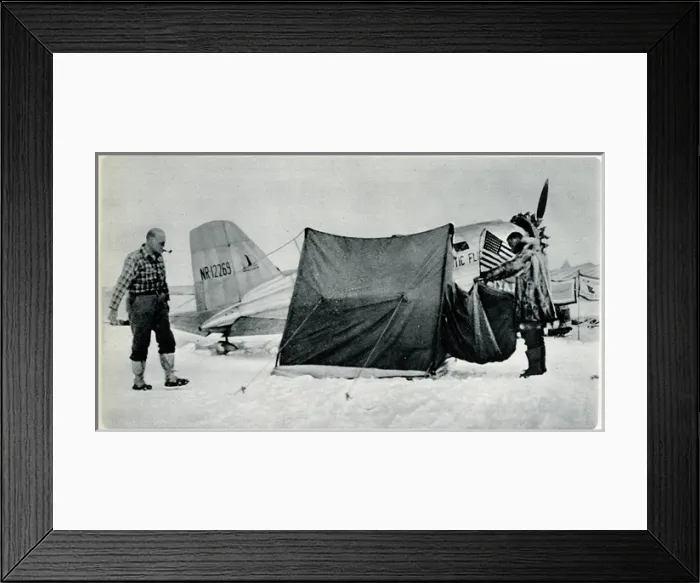 Framed Print : Lincoln Ellsworth and pilot making preparations Framed Print : Lincoln Ellsworth and pilot making preparations