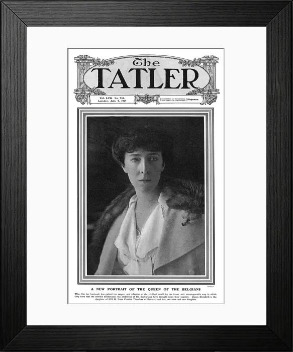 Framed Print : Tatler cover - Queen of the Belgians, WW1 Framed Print : Tatler cover - Queen of the Belgians, WW1