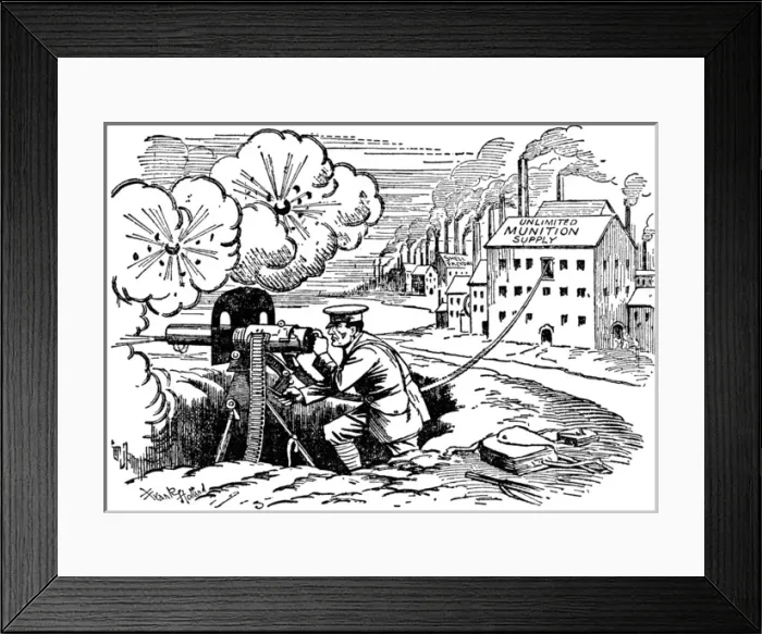 Framed Print : Munitions scandal, cartoon, WW1 Framed Print : Munitions scandal, cartoon, WW1