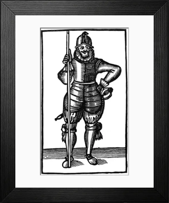 Framed Print : Pikeman. A pikeman, member of the English militia Date: circa 1640 Framed Print : Pikeman. A pikeman, member of the English militia Date: circa 1640