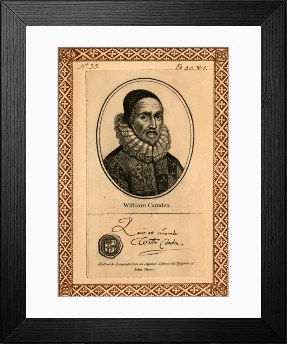 Framed Print : William Camden - antiquarian, historian, topographer Framed Print : William Camden - antiquarian, historian, topographer