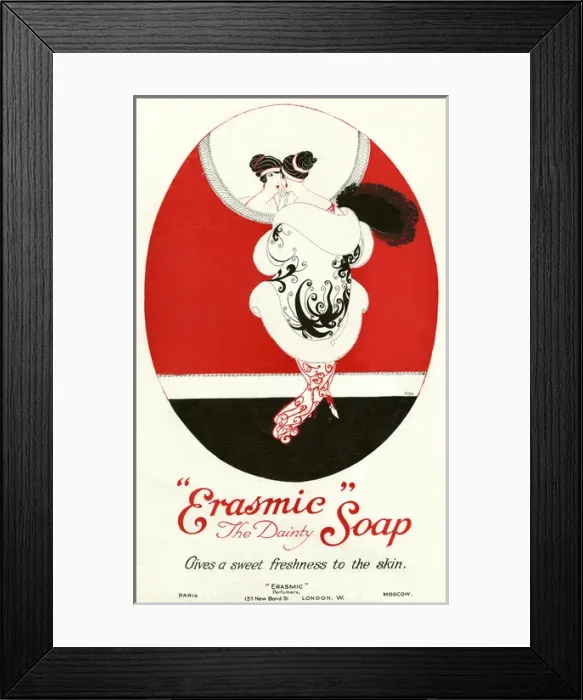 Framed Print : Erasmic soap advertisement, 1918 Framed Print : Erasmic soap advertisement, 1918
