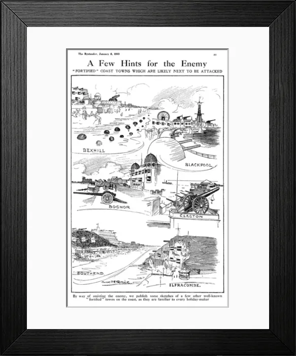 Framed Print : Fortified costal towns, 1915