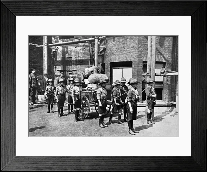 Framed Print : Boys scouts at the outbreak of World War I Framed Print : Boys scouts at the outbreak of World War I