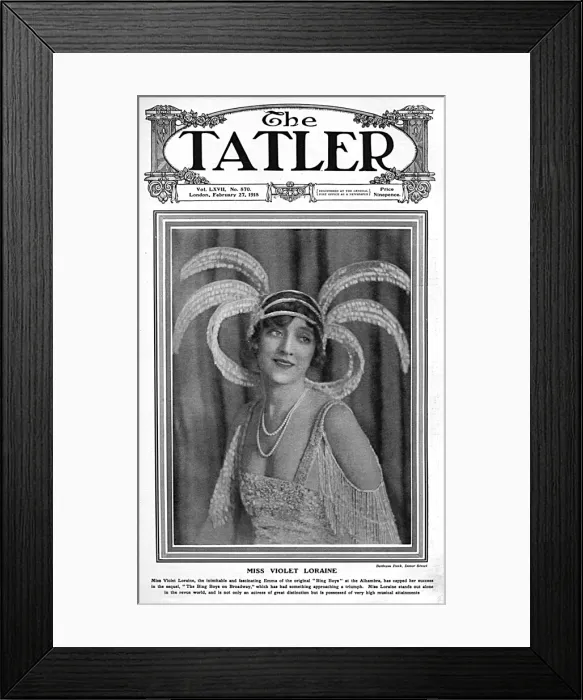 Framed Print : Tatler cover - Violet Loraine Framed Print : Tatler cover - Violet Loraine