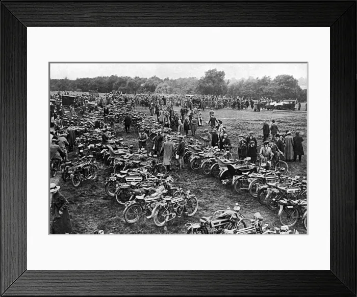 Framed Print : Fleets of motorcyles at the outbreak of war Framed Print : Fleets of motorcyles at the outbreak of war
