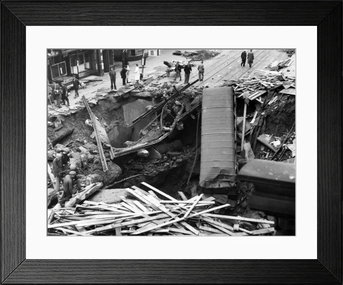 Framed Print : Blitz in London -- Balham High Road, WW2