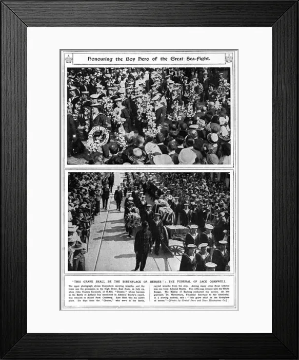 Framed Print : Funeral of Jack Cornwell, V. C in East Ham Framed Print : Funeral of Jack Cornwell, V. C in East Ham