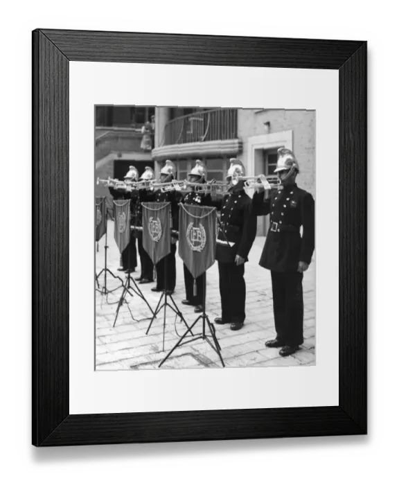 Framed Print : London Fire Brigade band members Framed Print : London Fire Brigade band members