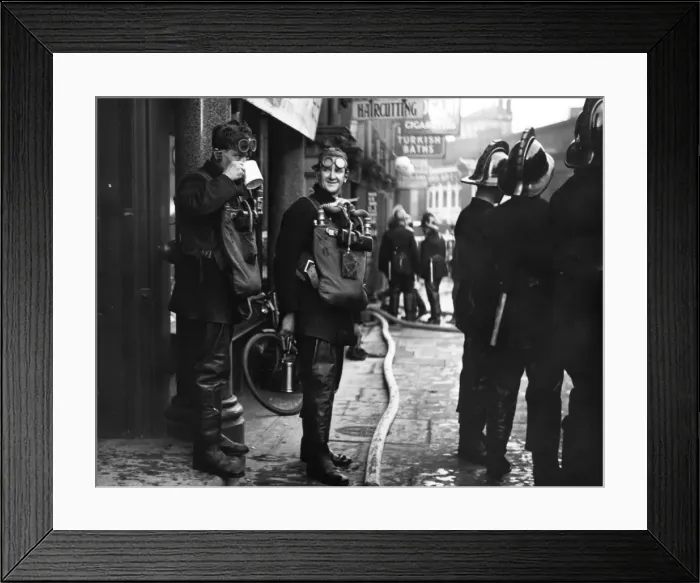 Framed Print : Firefighters wearing breathing equipment Framed Print : Firefighters wearing breathing equipment