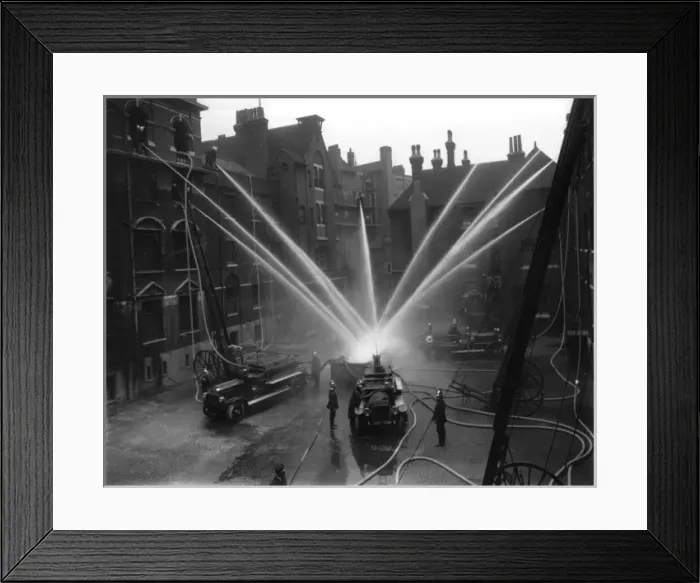 Framed Print : Firefighting training display at Southwark Headquarters Framed Print : Firefighting training display at Southwark Headquarters