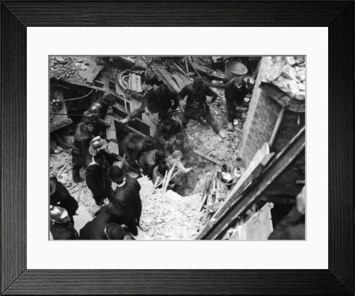 Framed Print : Rescue following bombing, WW2 Framed Print : Rescue following bombing, WW2