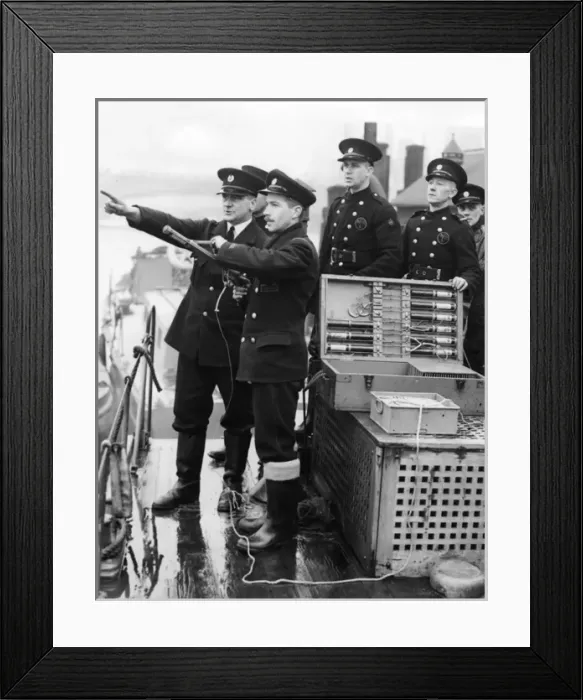 Framed Print : LCC-London Fire Brigade firefighting demonstration Framed Print : LCC-London Fire Brigade firefighting demonstration