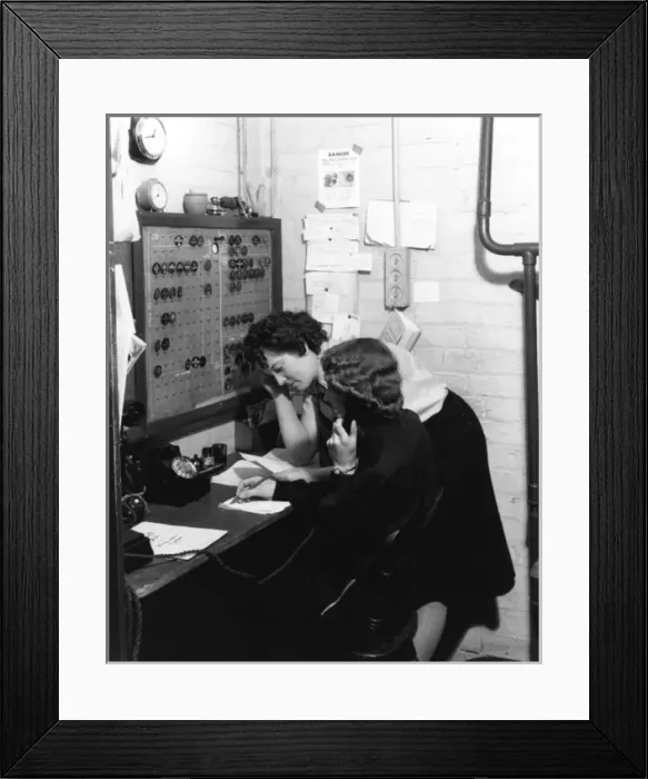 Framed Print : Two women in control room, WW2 Framed Print : Two women in control room, WW2