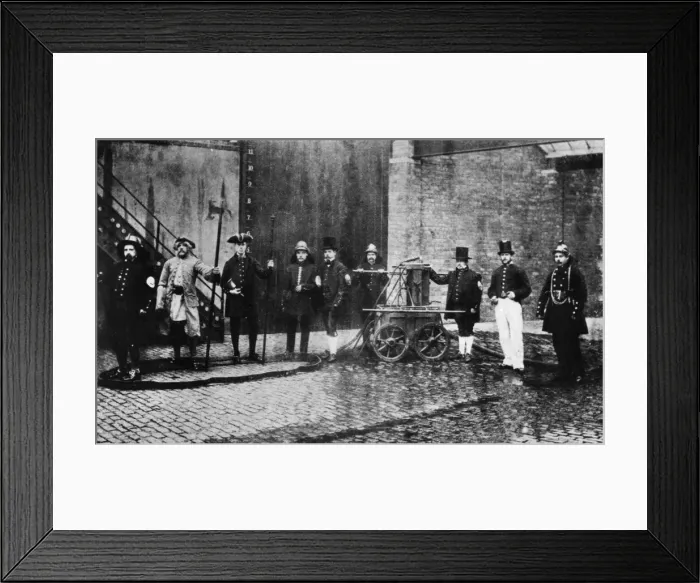 Framed Print : Birmingham firefighters in historical costumes Framed Print : Birmingham firefighters in historical costumes