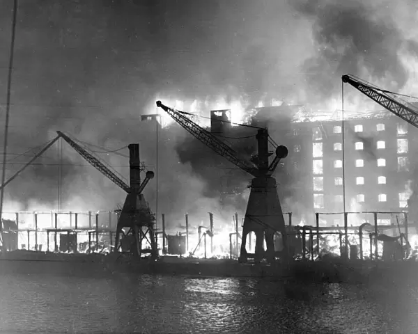 Blitz - Fire at Surrey Commercial Docks, Rotherhithe