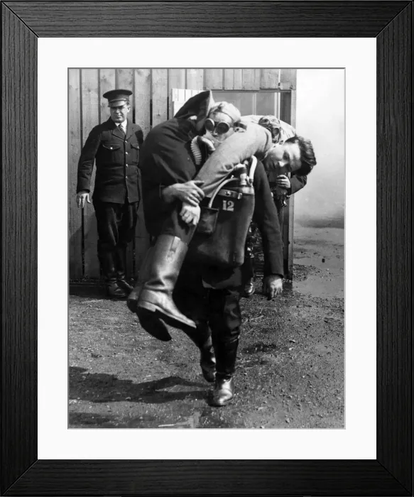 Framed Print : LFB Annual Review 1934, Exercise wearing breathing apparatus Framed Print : LFB Annual Review 1934, Exercise wearing breathing apparatus