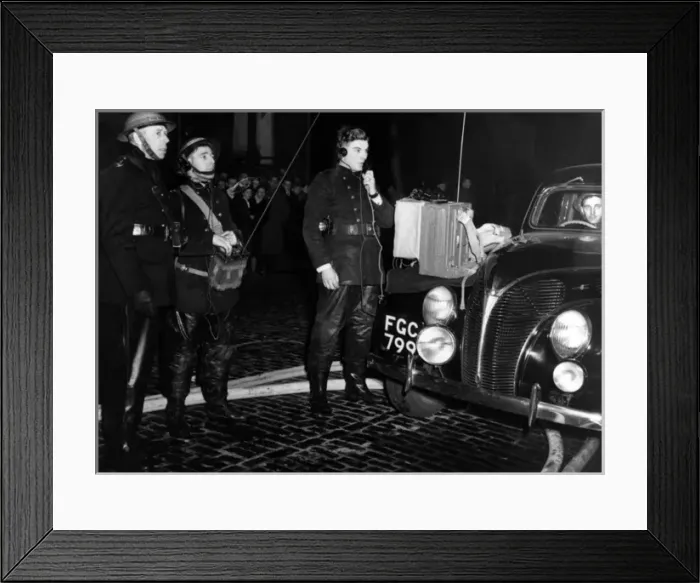 Framed Print : WW2 - Blitz on London - Fire Force Commander taking charge Framed Print : WW2 - Blitz on London - Fire Force Commander taking charge