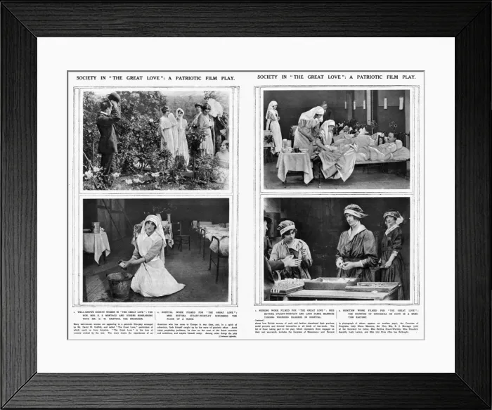Framed Print : Society ladies in The Great Love - patriotic war film, WW1 Framed Print : Society ladies in The Great Love - patriotic war film, WW1