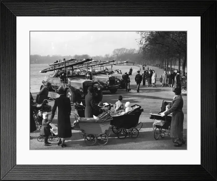 Framed Print : LFB water relaying drills, Hyde Park, London Framed Print : LFB water relaying drills, Hyde Park, London